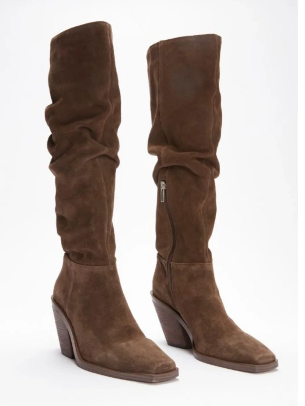 NWOT Vince Camuto Alimber Brown Suede Slouch Boots 8.5